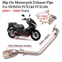 slip on for honda pcx125 pcx150 pcx 125 150 2021 2022 motorcycle exhaust front link pipe escape muffler db killer with sensor