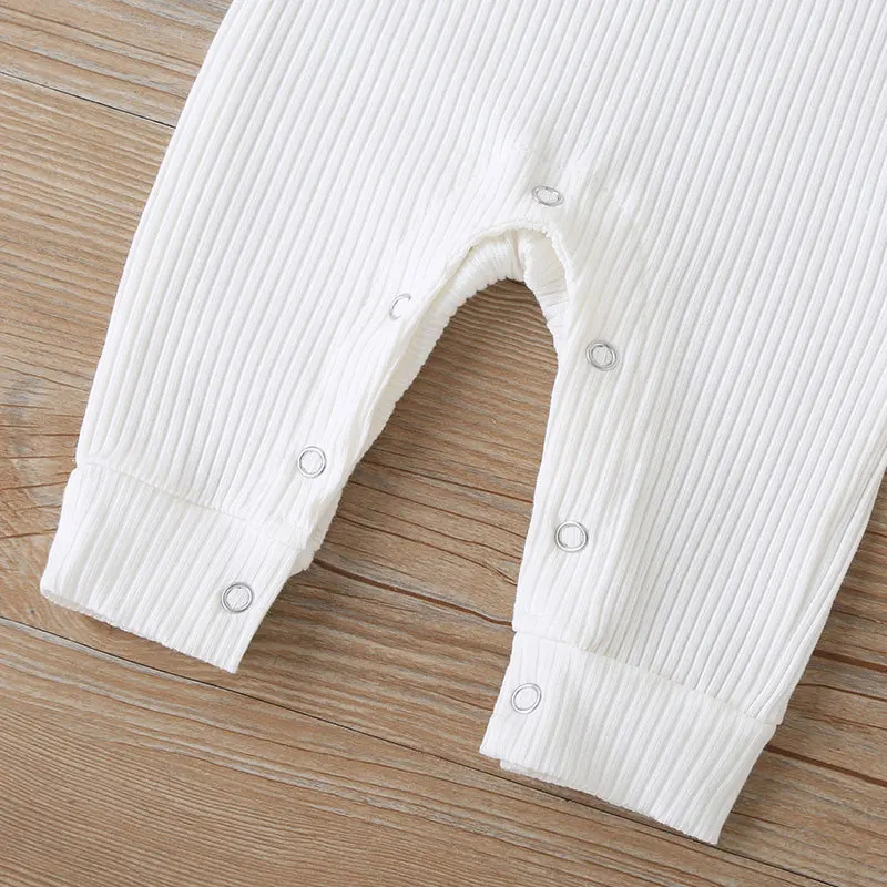 Однотонный Комбинезон для маленьких девочек Весенне-осенняя одежда малышей