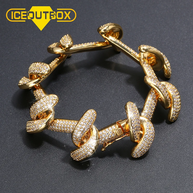 

20mm Personality Men Bracelet Iced Out Link Chains Hip Hop CZ Bling Jewelry For Men's Fashion New Design Trend For Dropshipping