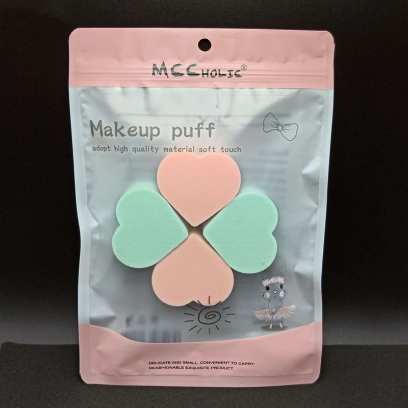 4 шт./компл. Косметическая Мягкая волшебная губка в форме сердца для чистки лица