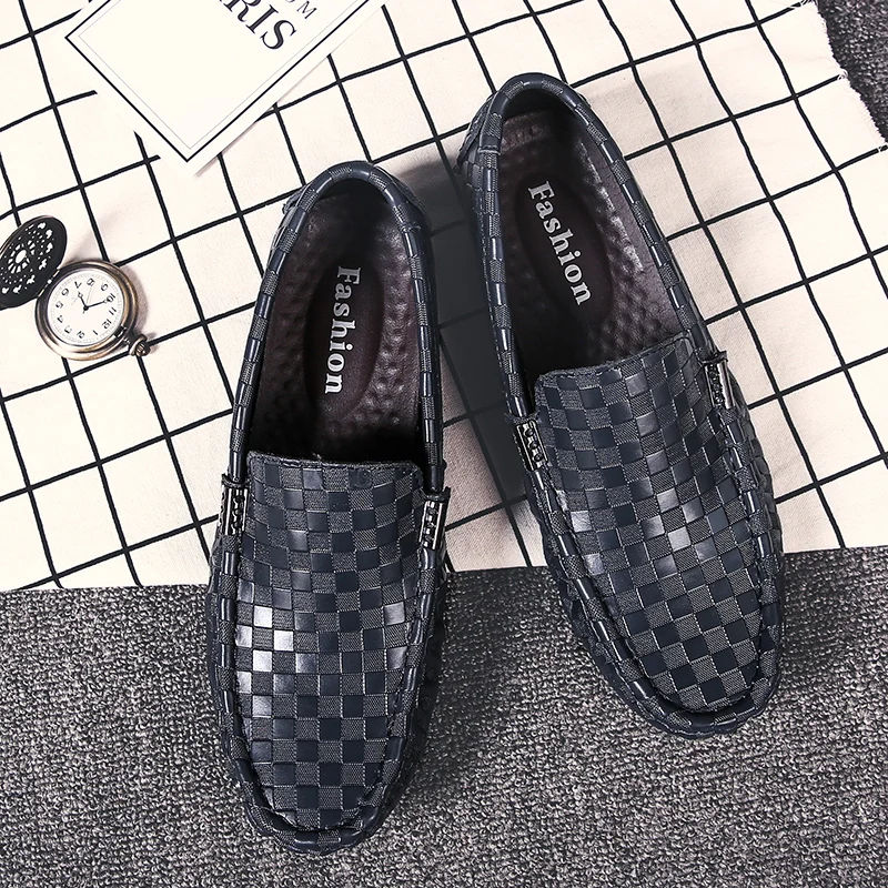 

Plus Size Loafers For Men Breathable Casual Shoe Man Moccasins Luxury Brand Light Flat Loafer Slip On Car Driving Shoes White