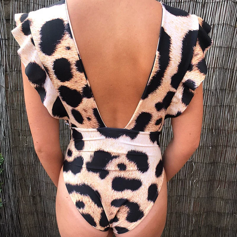 Цельный купальник с высоким вырезом новинка 2020 сексуальный однотонный купальный