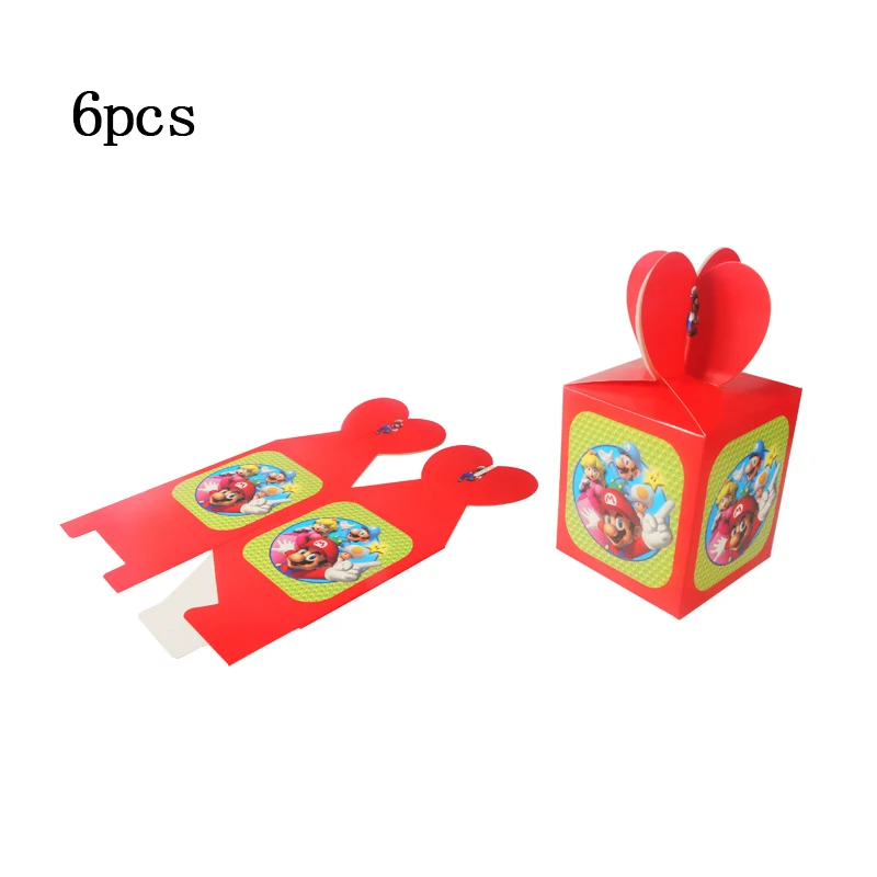 candy box 6pcs 24 шт. тема "Супер Марио" топперы для кексов с днем рождения с палочками для украшения детского душа для мальчиков - Цвет: candy box 6pcs