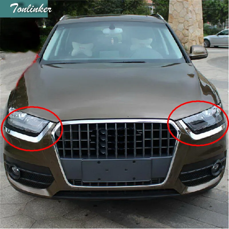 Tonlinker 2 шт. Сделай Сам Стайлинг автомобиля ABS Хром Передняя фара отделка брови