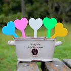 Лот 50 шт. 4,5 см x 8,5 см цветок тег завод сердце Марк бирки для пальцев, искусственные бриллианты, Т-образный наклейки для садоводства Детские Пластик ярлыки для растений садовые украшения