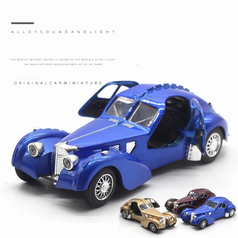 1:28 модель автомобиля сплав Bugatti 57SC Atlantic имитации классических автомобилей