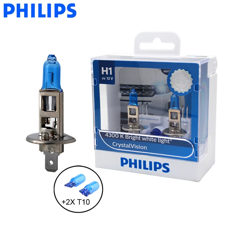 Philips H1 12 В 55 Вт Кристальное видение 4300K яркий светильник галогенные лампы