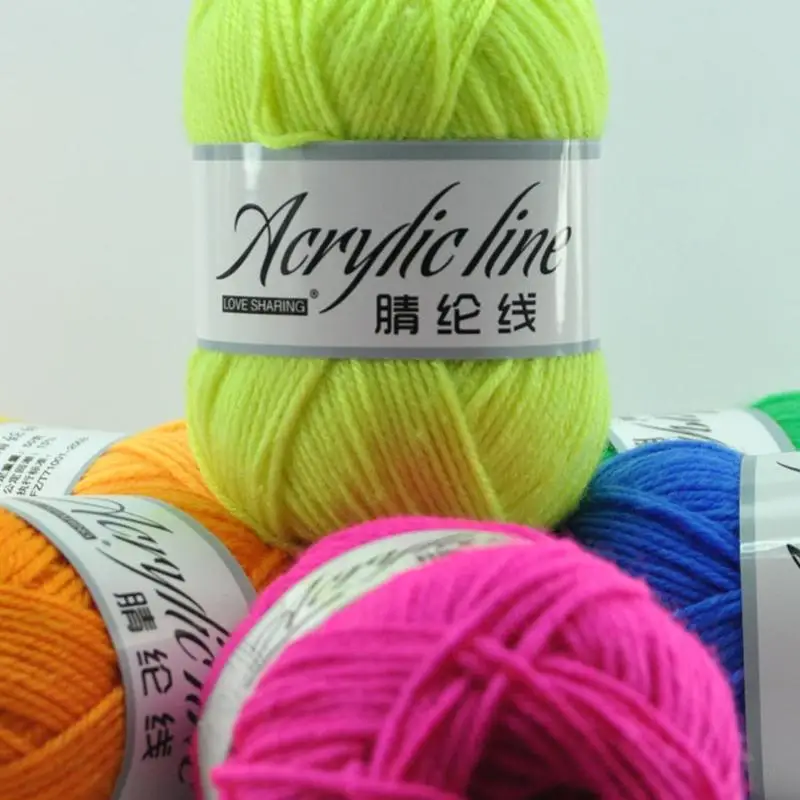 Оптовая продажа 50 г акриловая линия шерстяная нить крючок для вязания ручного