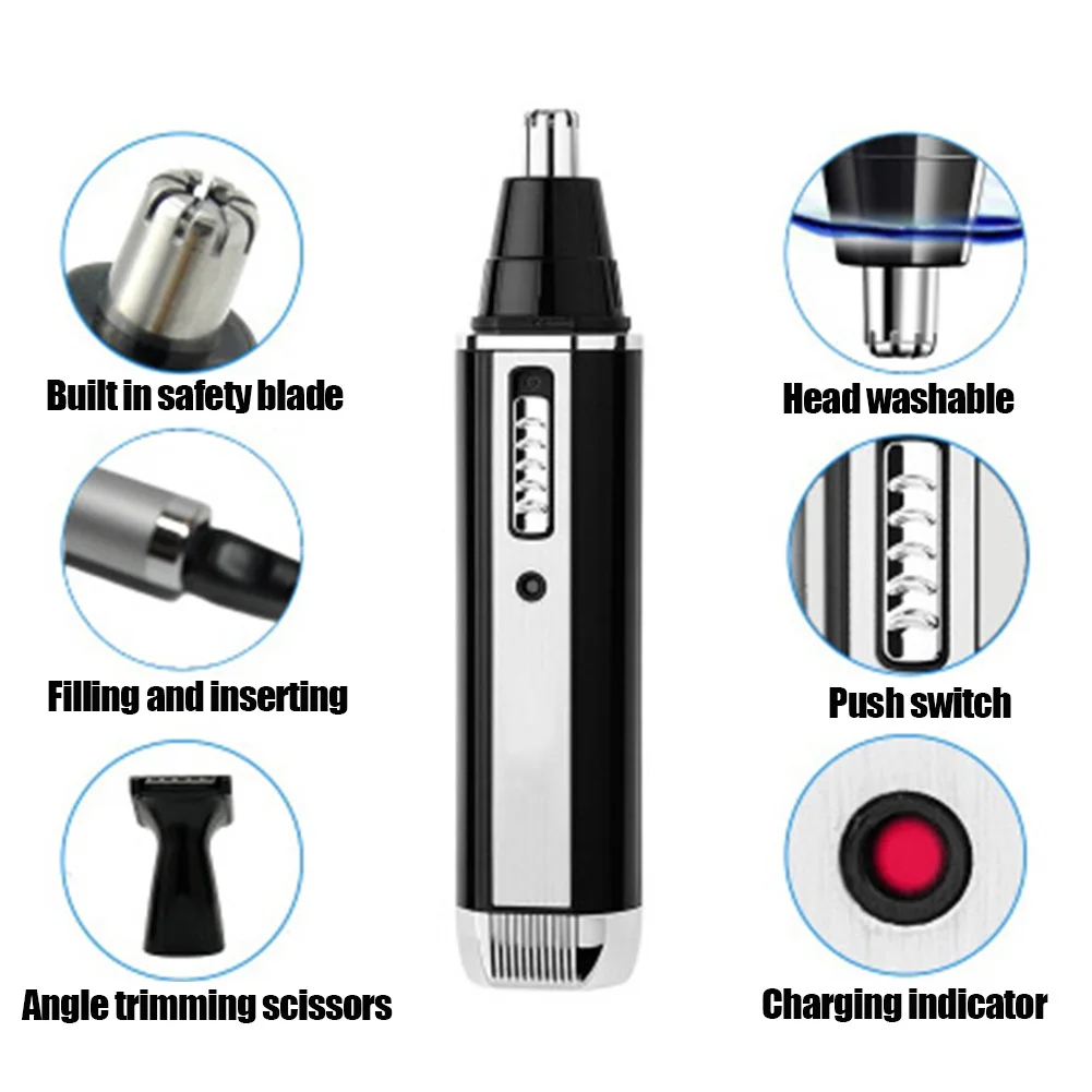 4-в-1 электрический триммер для носа машинка стрижки волос перезаряжаемая Бритва