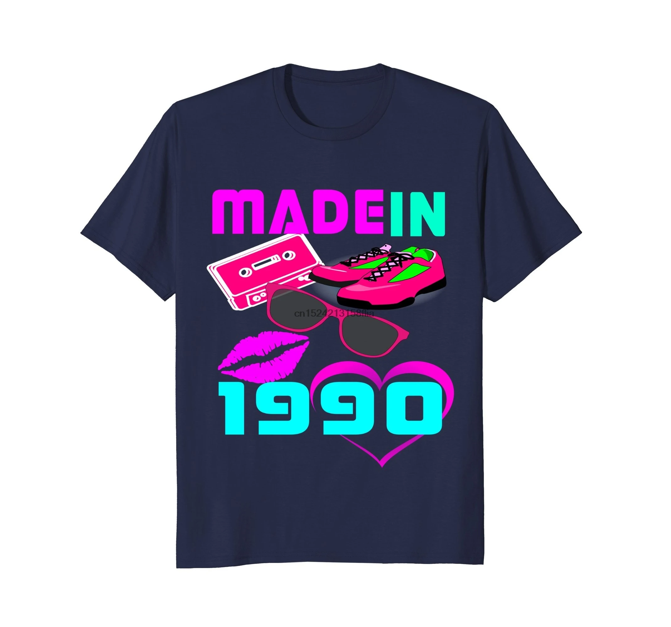 Made In 1990 Retro Neon Birthday T Shirt |