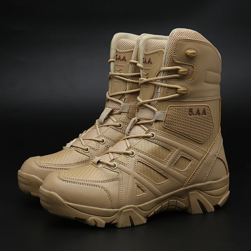 

Men's portable breathable military boots outdoor sports boots tactical mountaineering high altitude desert boots in autumn.