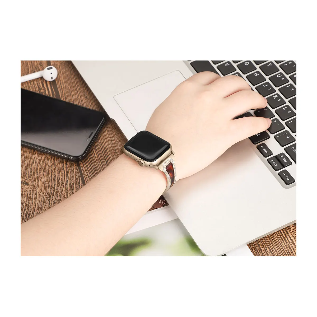 Ремешок из алмазной смолы для Apple Watch 42 мм 38 браслет нержавеющей стали band 44 40 SE Series 6
