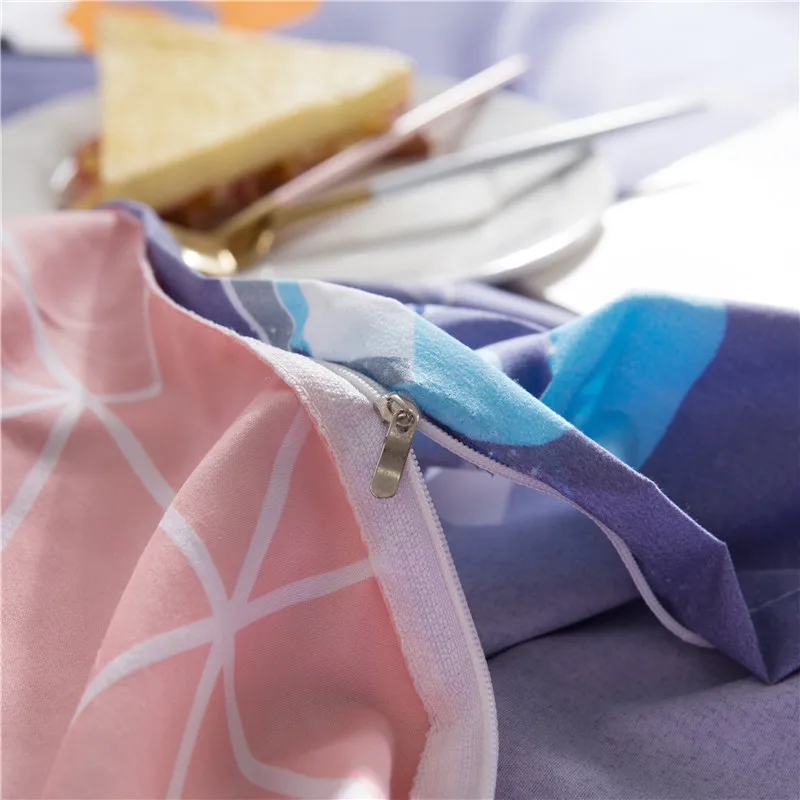 SlowDream модные лиса комплект голубого постельного белья мультяшный пододеяльник