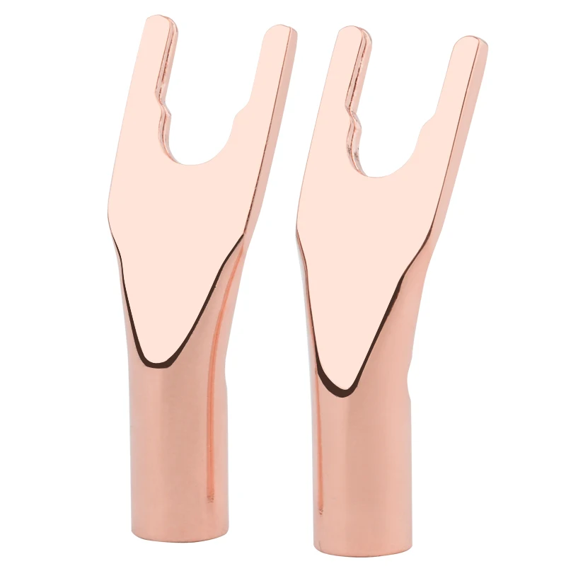 Внешний звуковой кабель красная медная Банановая головка U-образная аудиовилка