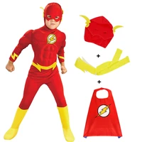 halloween kids clothes muscle lightning with shoes mask belt cosplay costume party bodysuit childrens set jumpsuits dress