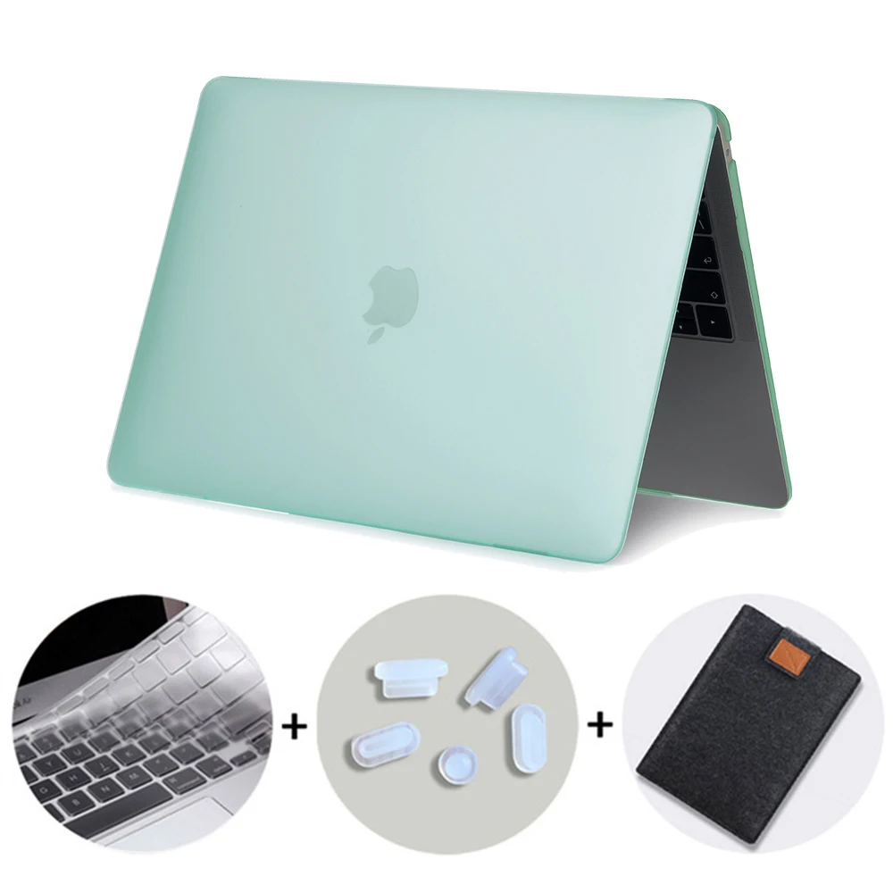 MTT матовая прозрачная чехол для macbook air pro retina 11 12 13 15 крышка для macbook air 13,3 дюйма чехол для ноутбука+ крышка клавиатуры - Цвет: Matte Mint Green
