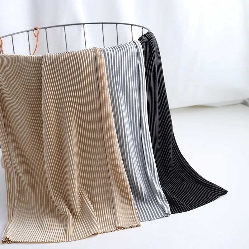 Женские Плиссированные широкие брюки в полоску женские укороченные с эластичным