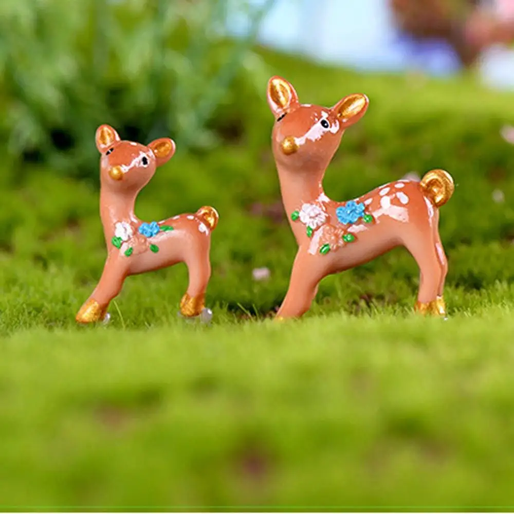Рождественские украшения маленький олень статуя смолы ремесленник Сад Микро