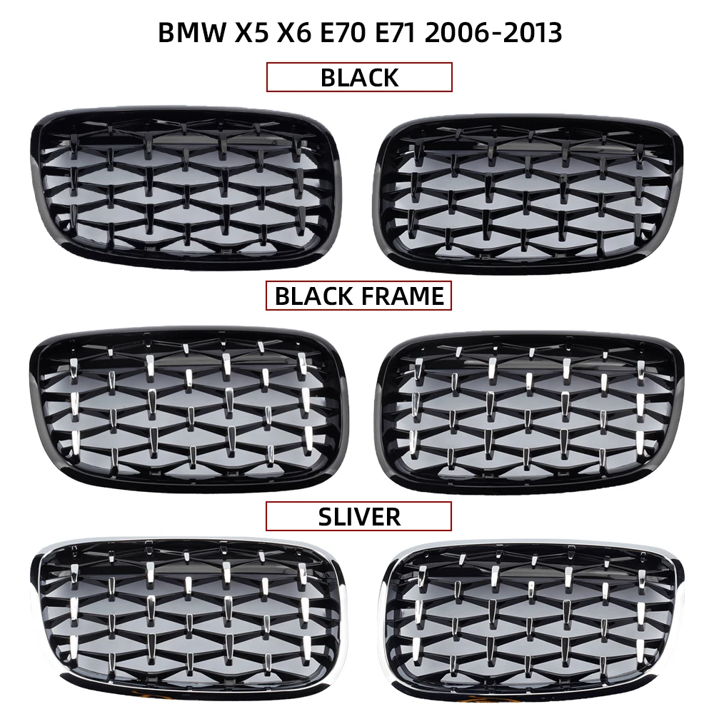 Авто передний бампер Гриль Алмазная ножка решетка Метеор стиль для BMW X5 X6 E70 E71 2006
