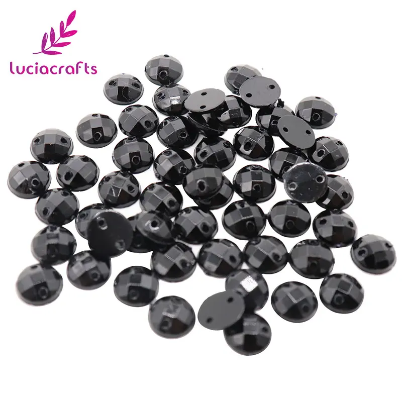SALE 50/100pcs Acrylic Flat Back Sew On Rhinestone 2 Holes 8mm Crystal Beads Sewing D1101 | Дом и сад