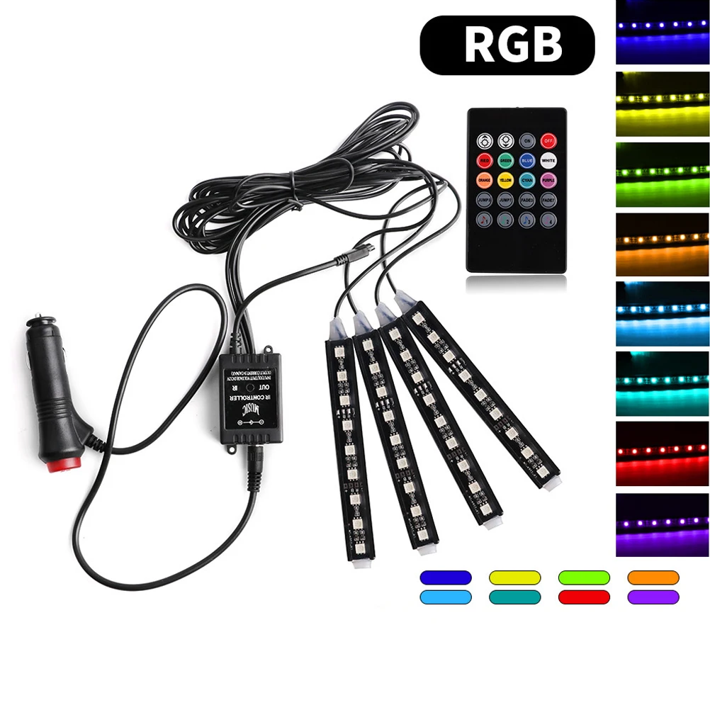 2 комплекта автомобильный RGB светодиодный светильник s цвета для стайлинга
