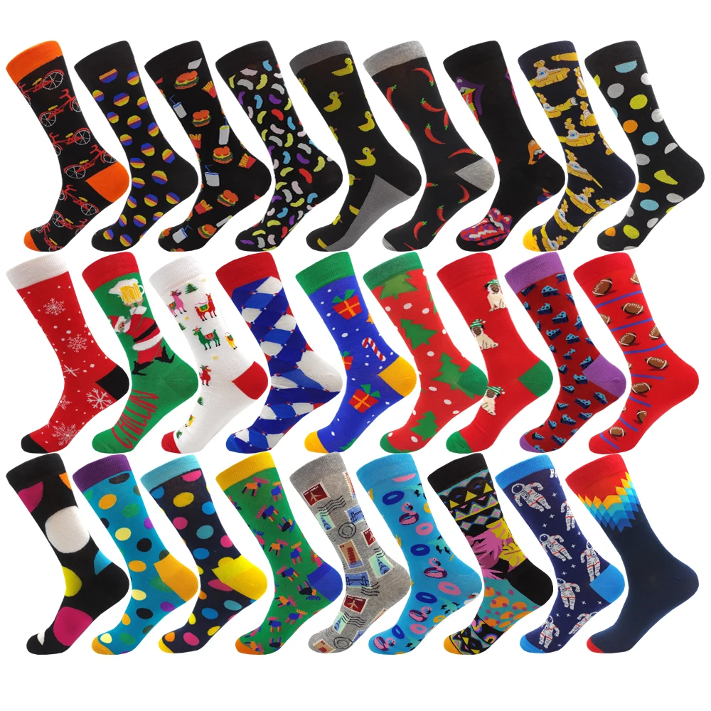 Арт уличный стиль хип хоп хлопковые мужские Amd женские носки Harajuku Рождество