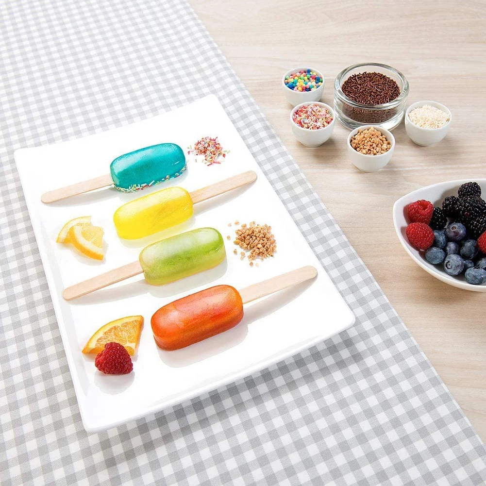 

4 Hole Silicone Ice Cream Mould Ice Cube Tray Popsicle Barrel Maker DIY Homemade Dessert Freezer Mold With Popsicle Sticks