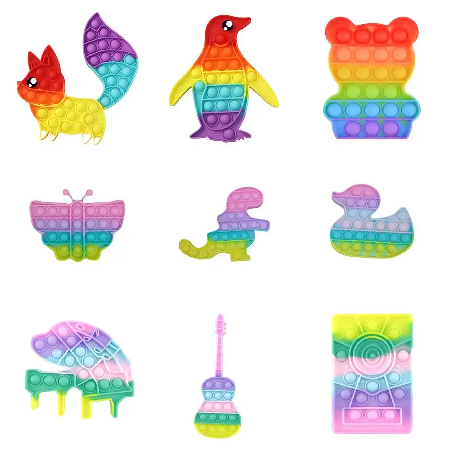 

Bear Push Bubble Sensory Fidget Toy Rianbow Reliver Stress Toy For Adult Children Autism Needs Squishy Antistress Toy Антистресс