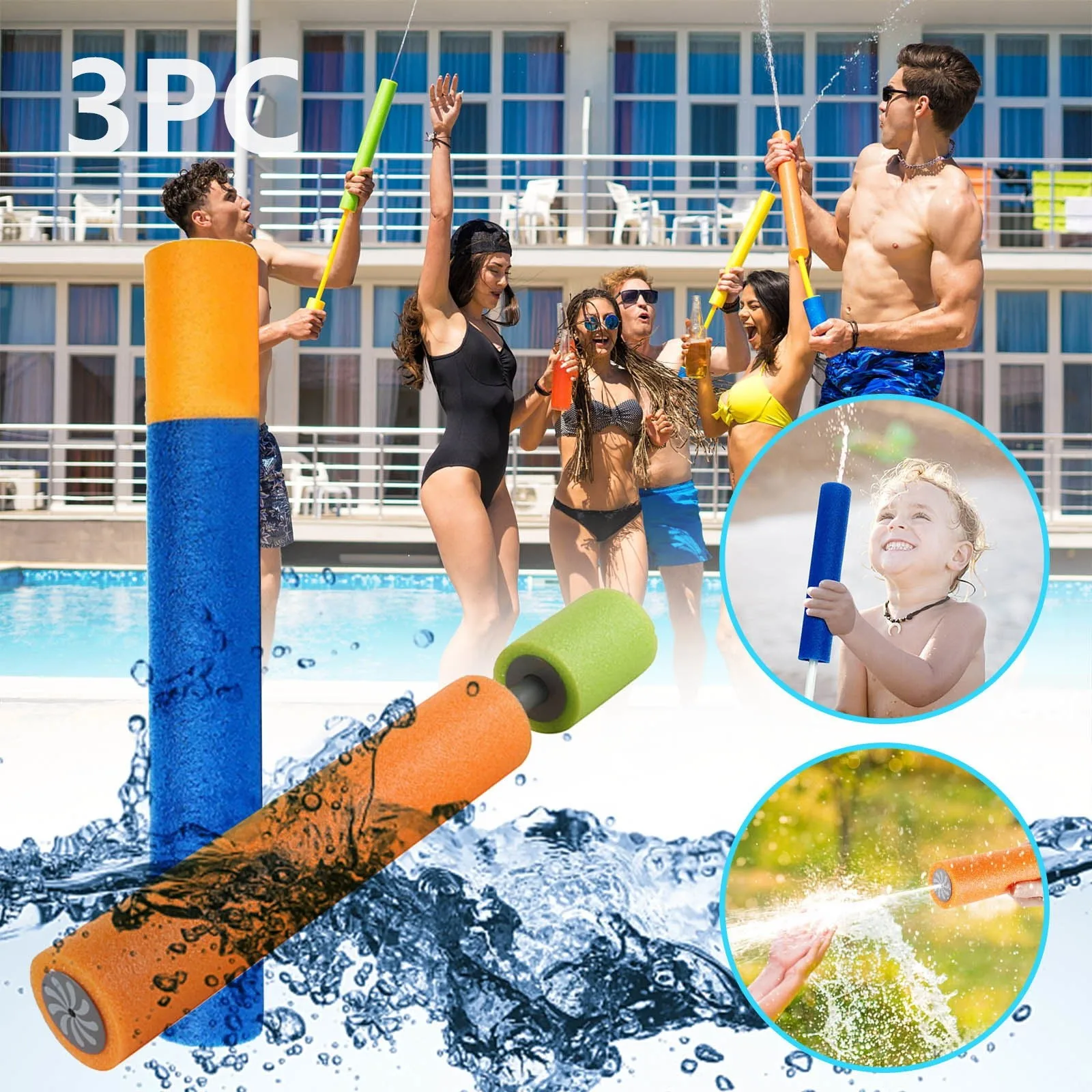 

3PC Summer Beach Toys Fun Eliminator Mini Super Soaker Foam Pocket Swimming Water Summer Beach Toys писоле игѬђенй 40*