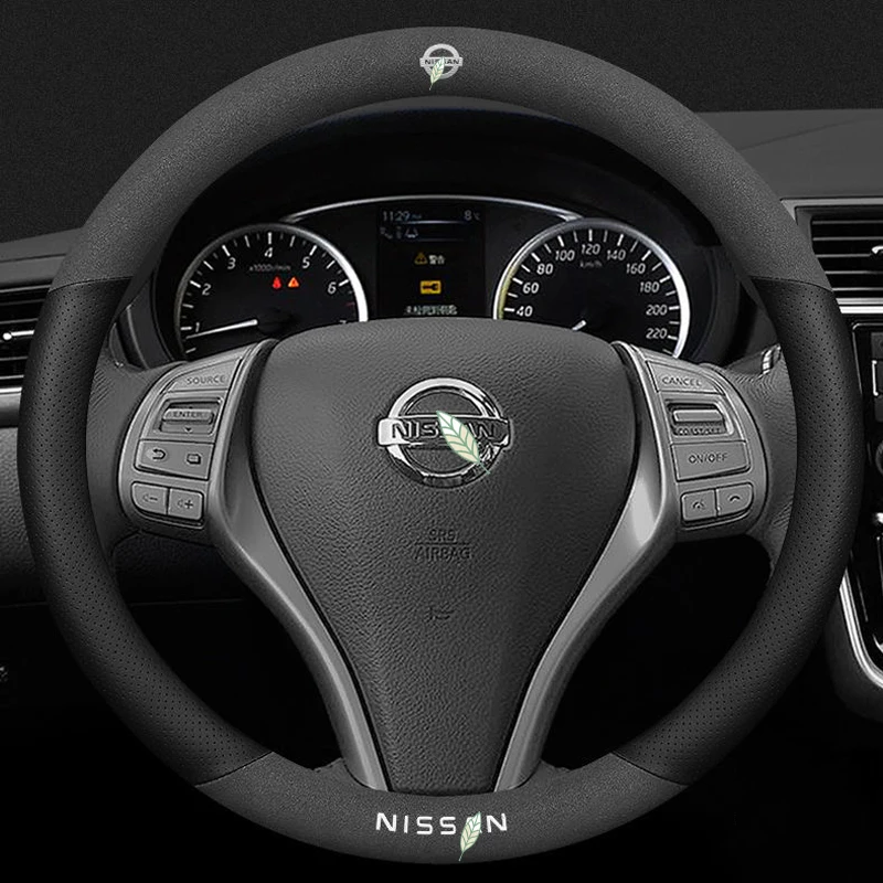 

2021 New Leather Car steering wheel cover For Nissan Versa Sentra LEAF Altima Maxima GT-R Kicks Rogue Murano Pathfinder Armada