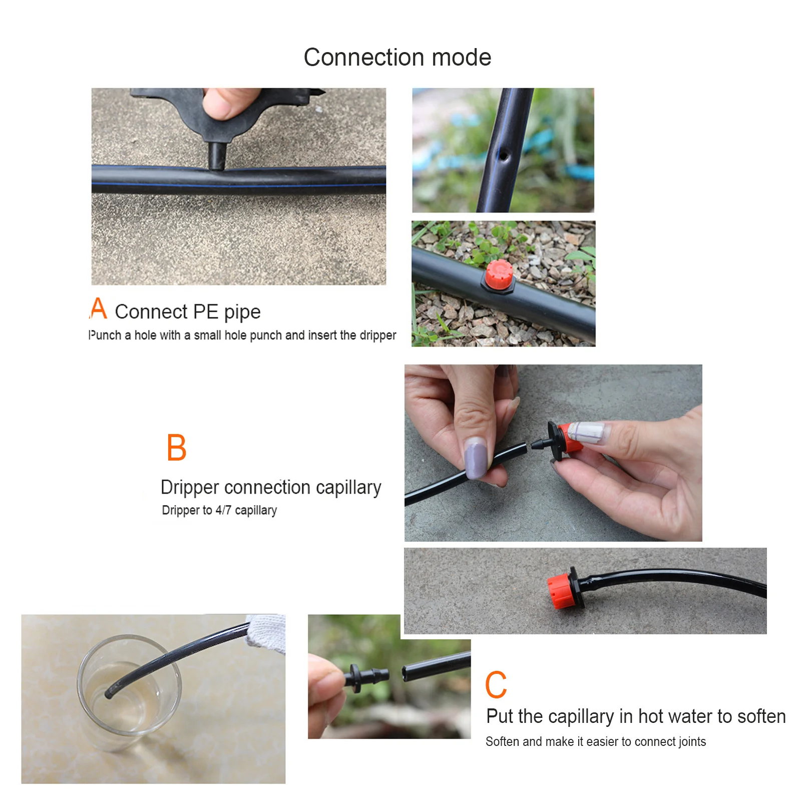 

Micro Drip Irrigation Sprinkler For Watering System Dripper Sprinkler Adjustable 100pcs Gardening Supplies 1/4 Inch Launcher