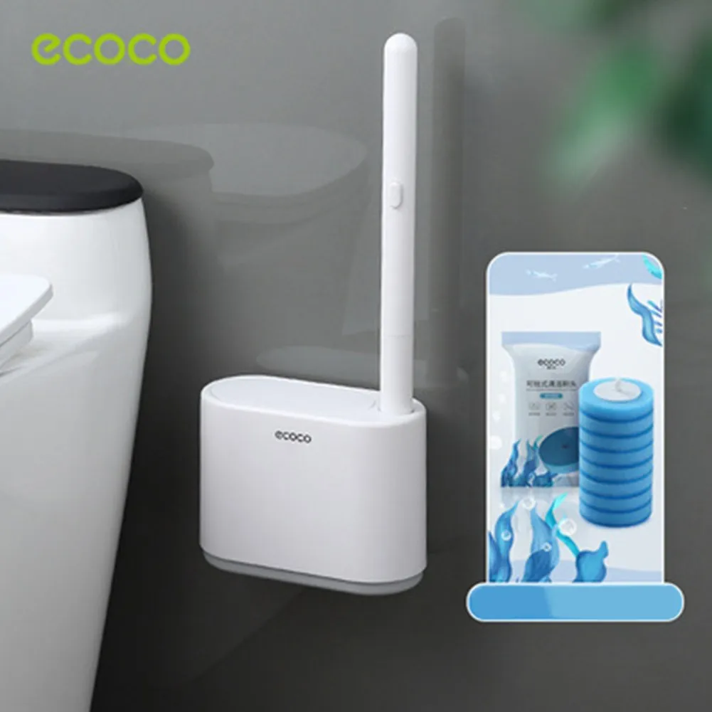 

Wall Mounted Toilet Brush Holder With Disposable Cleaning Head Kitchen Bathroom Household Steam Cleane Cleaning Gadgets Tools