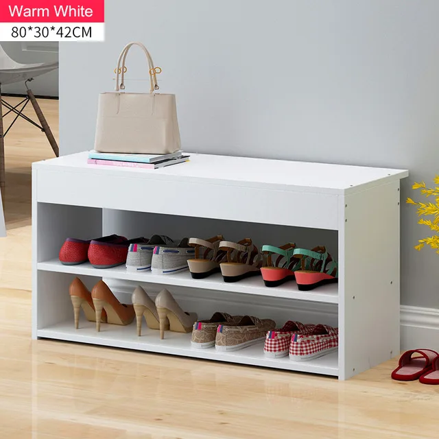 F Nordic Creative Entrance Shoe Bench Storage Stool Multi-function Double-layer Shoe Rack Living Room Sofa Stool - Цвет: F