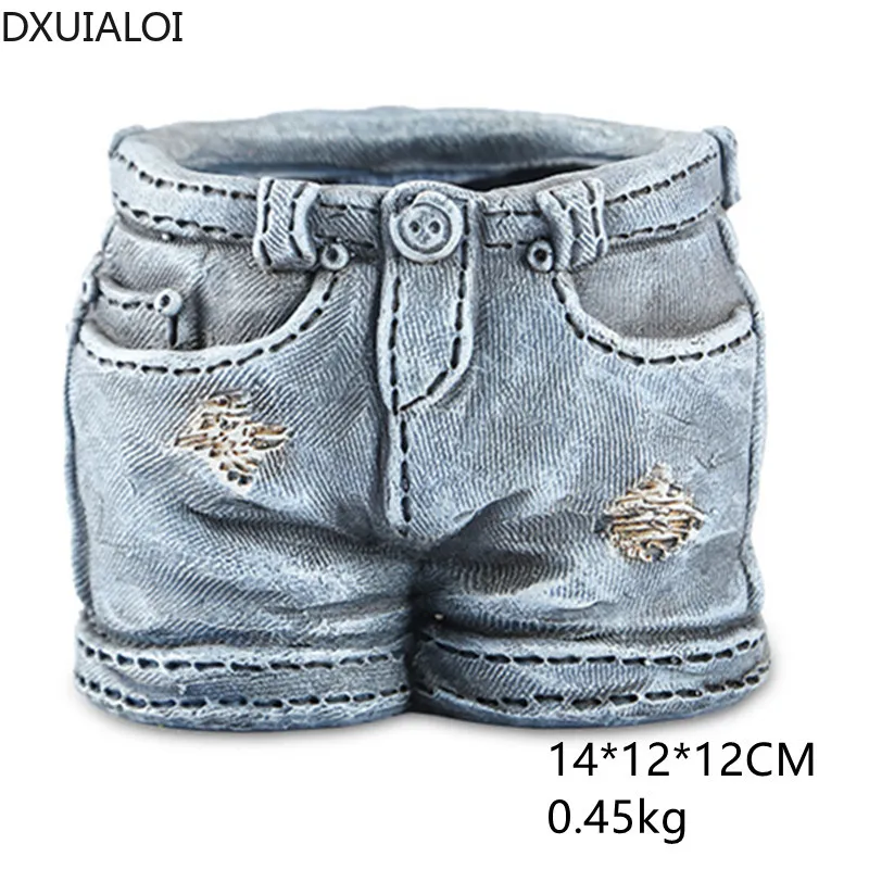 

DXUIALOI Personality Creative Resin Craft Jeans Cylinder Ornament Decoration Garden Art Outdoor Balcony Garden Home Decoration