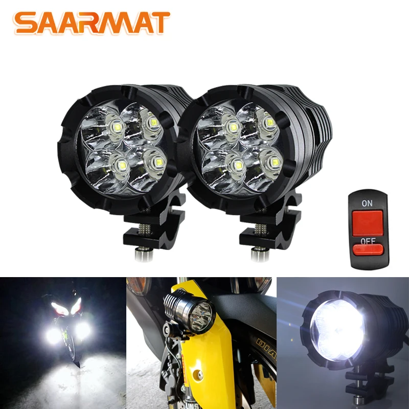 

2 шт. светодиодный светильник для мотоцикла 12 В 40 Вт 6000 К светодиодный мотоциклетный Точечный светильник для езды на мотоцикле рабочий свети...