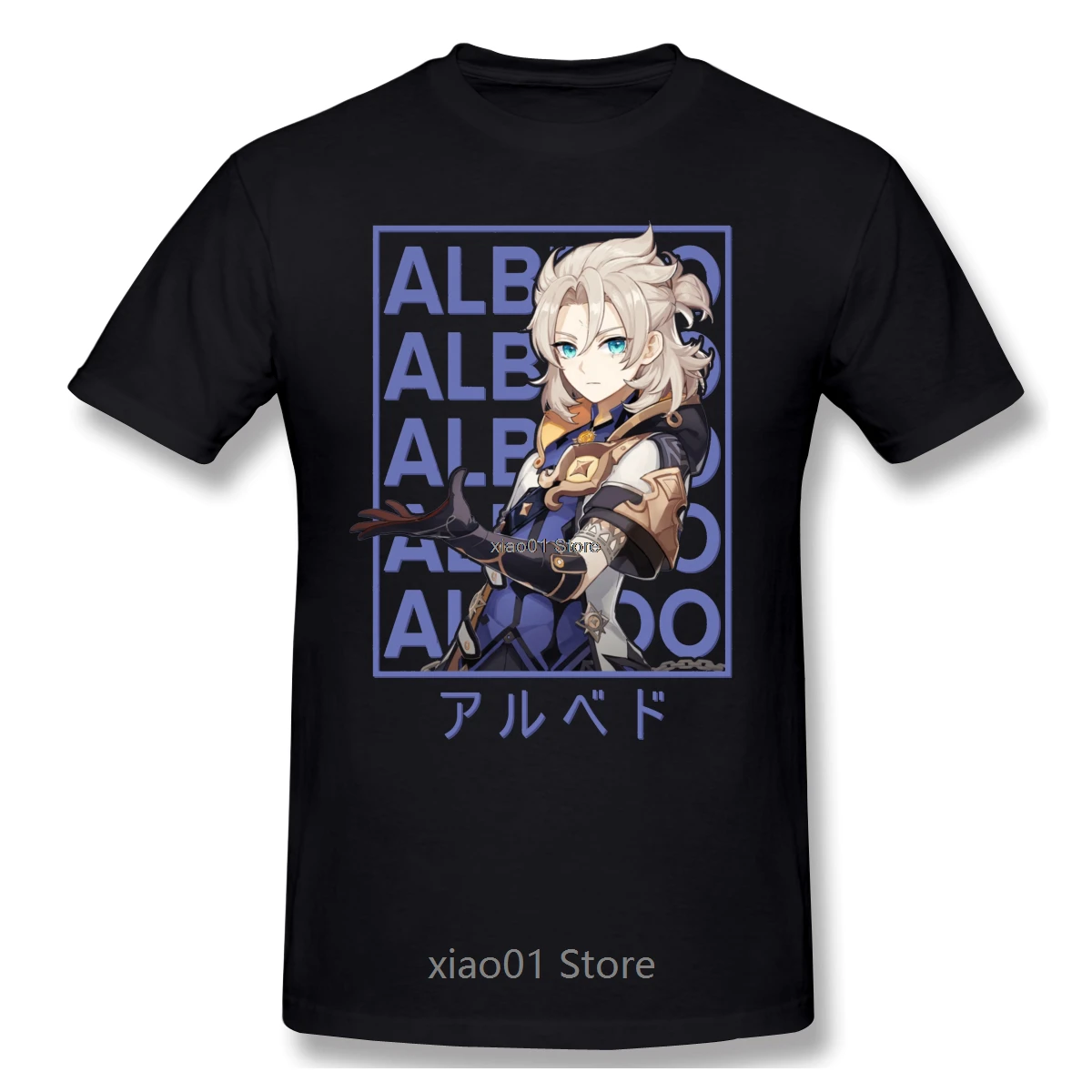 

Genshin Impact Game Albedo Retro T Shirt Big Size O-neck Cotton Short Sleeve Custom T Shirt Homme