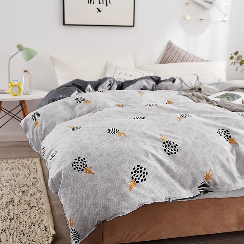 

1pcs Duvet Cover 100% Cotton Multicolor Printing White Duvet Covers High Quality Winter Summer Duvet Cover Queen King Size