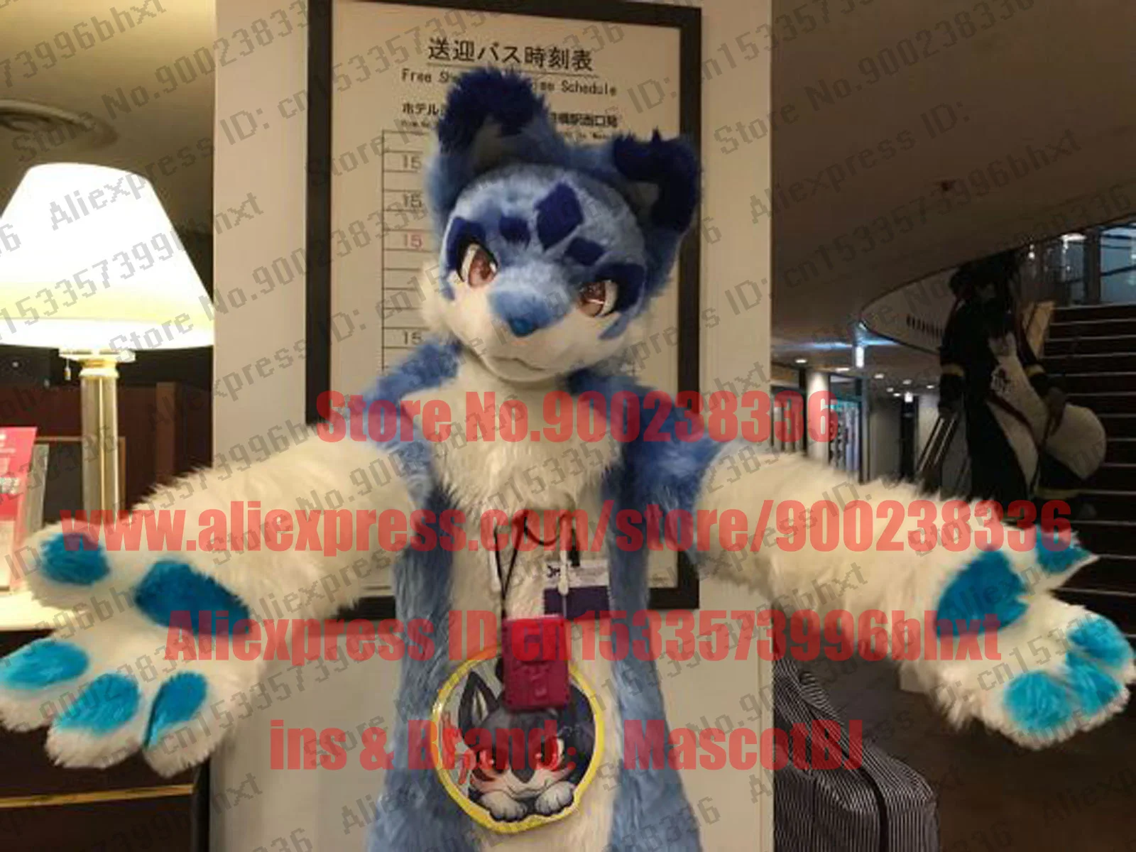 Пушистый костюм 3 D Eyes полноразмерный Huksy Dog пушистый аниме BJ043 костюмы для