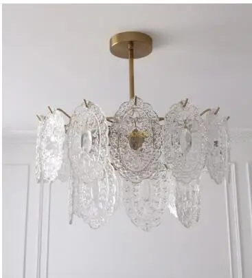 American retro chandelier French court style Italian glass light luxury bedroom guest restaurant cloakroom | Потолочные лампы и