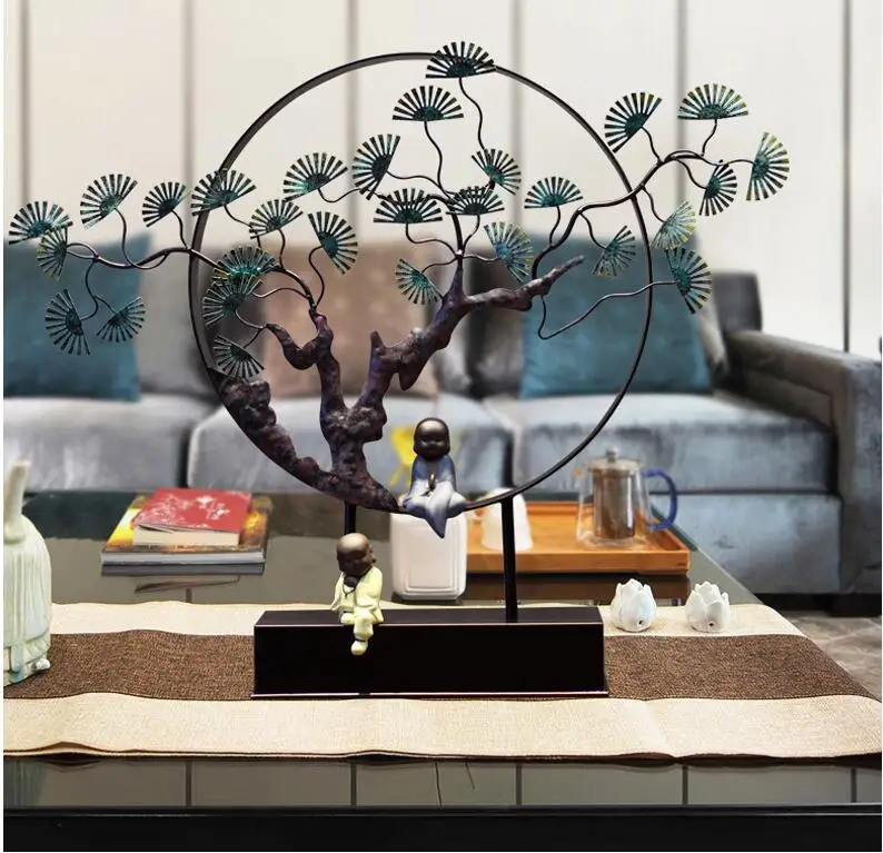 Новое китайское украшение из кованого железа сосны для дома гостиной крыльца