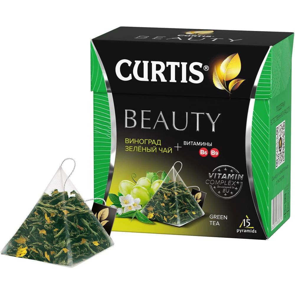 Чай зеленый в пирамидках CURTIS &quotBeauty" 15 пирамидок |