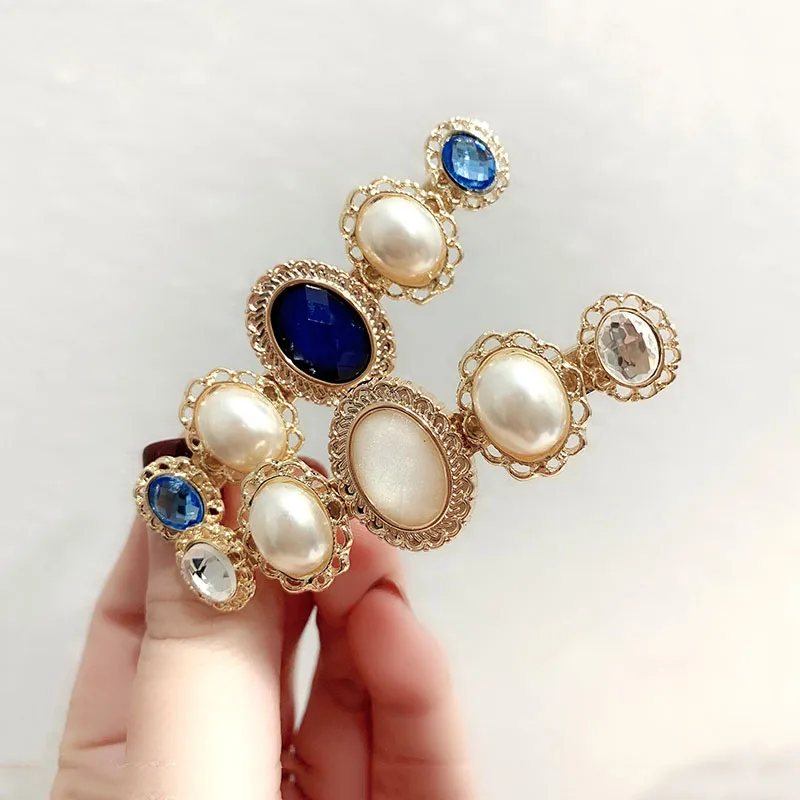 Корейский жемчужный волосоклёп для женщин и девочек кристальные заколки для волос, ободок-заколка для волос, головной убор, аксессуары для украшения и стайлинга.