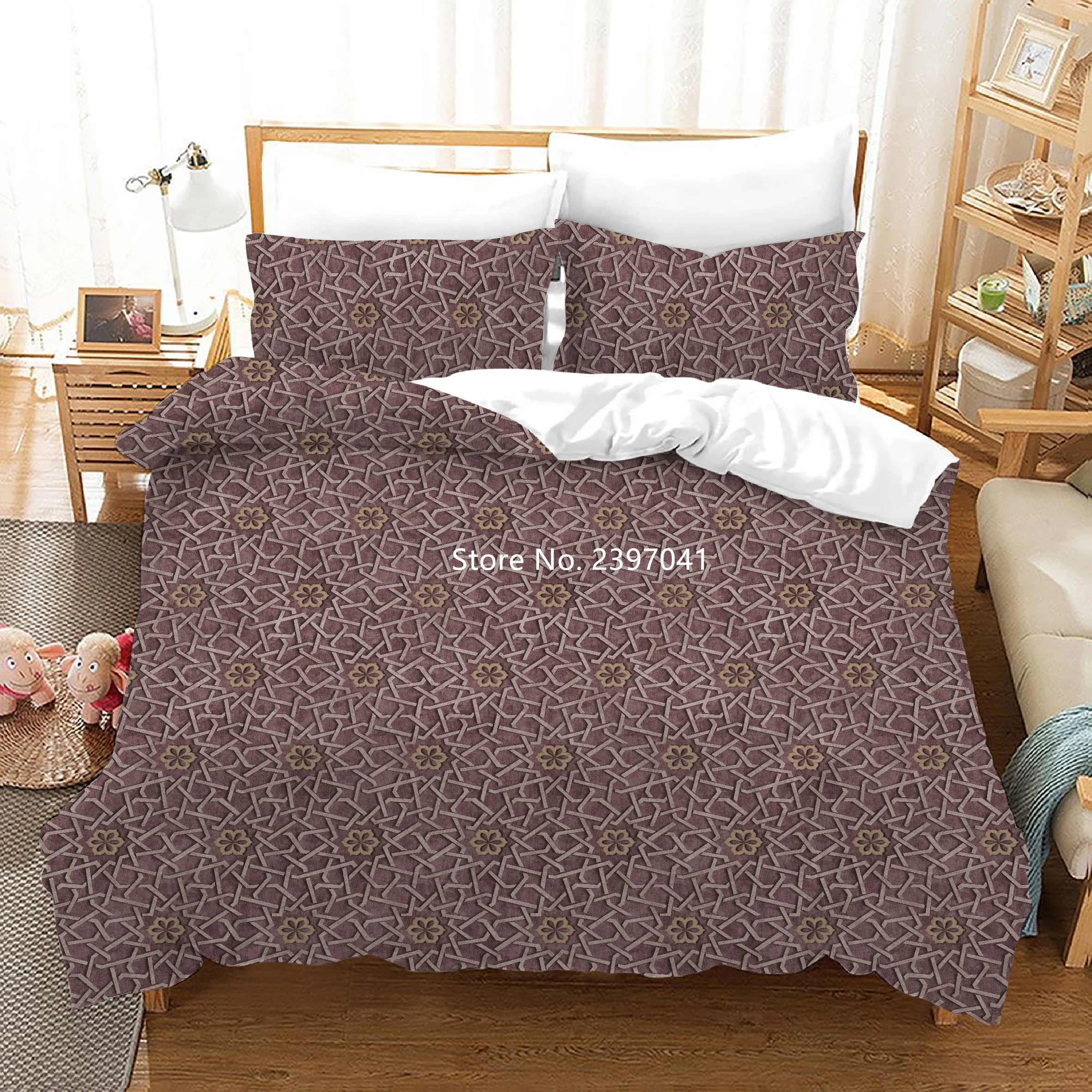 

Modern European style three-dimensional 3D bedding printed set quilt covers and pillowcases bedroom decoration adult children