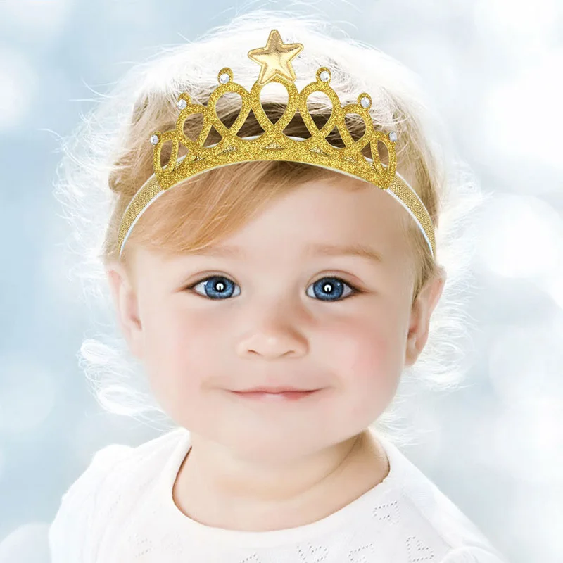 Diadema de cristal con diamantes de imitaci&oacute;n para ni&ntilde;a, diadema el&aacute;stica para el pelo para ni&ntilde;a, tiara de corona, accesorios de Cosplay, joyer&iacute;a para Regalo de graduaci&oacute;n de fiesta-1