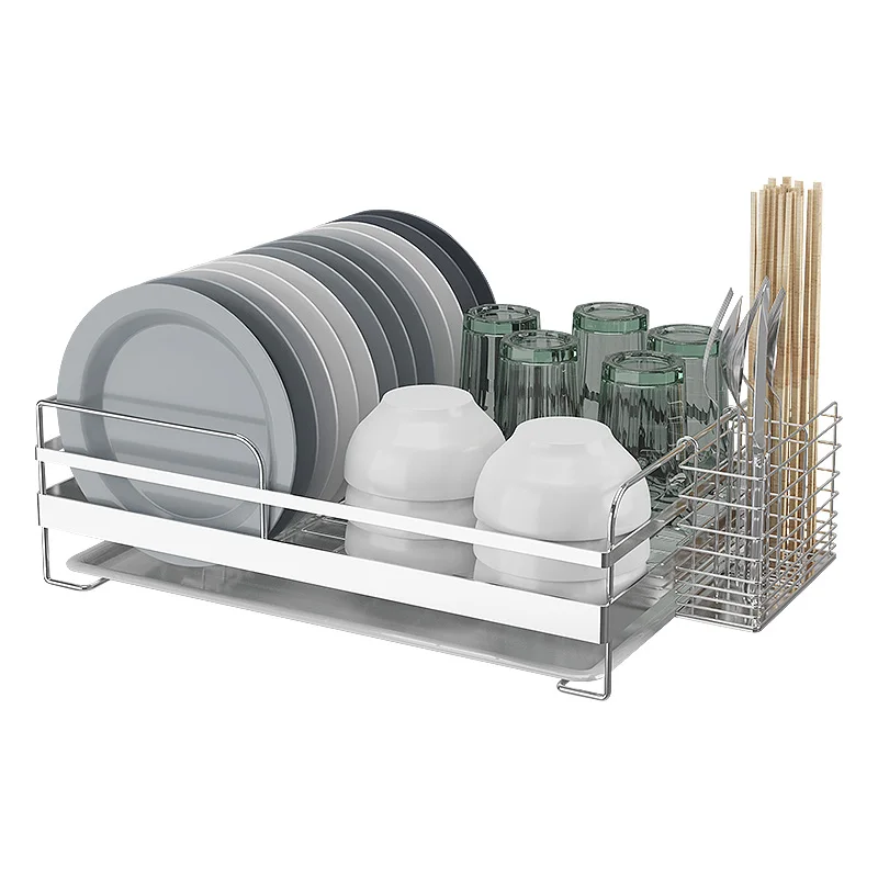Сушилка для посуды из нержавеющей стали 304 сливная полка кухонная корзина