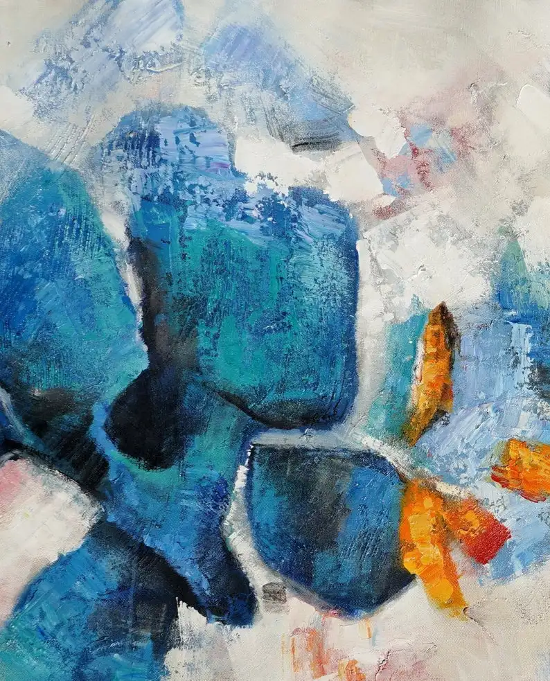 Абстрактная акриловая живопись современное произведение искусства большой