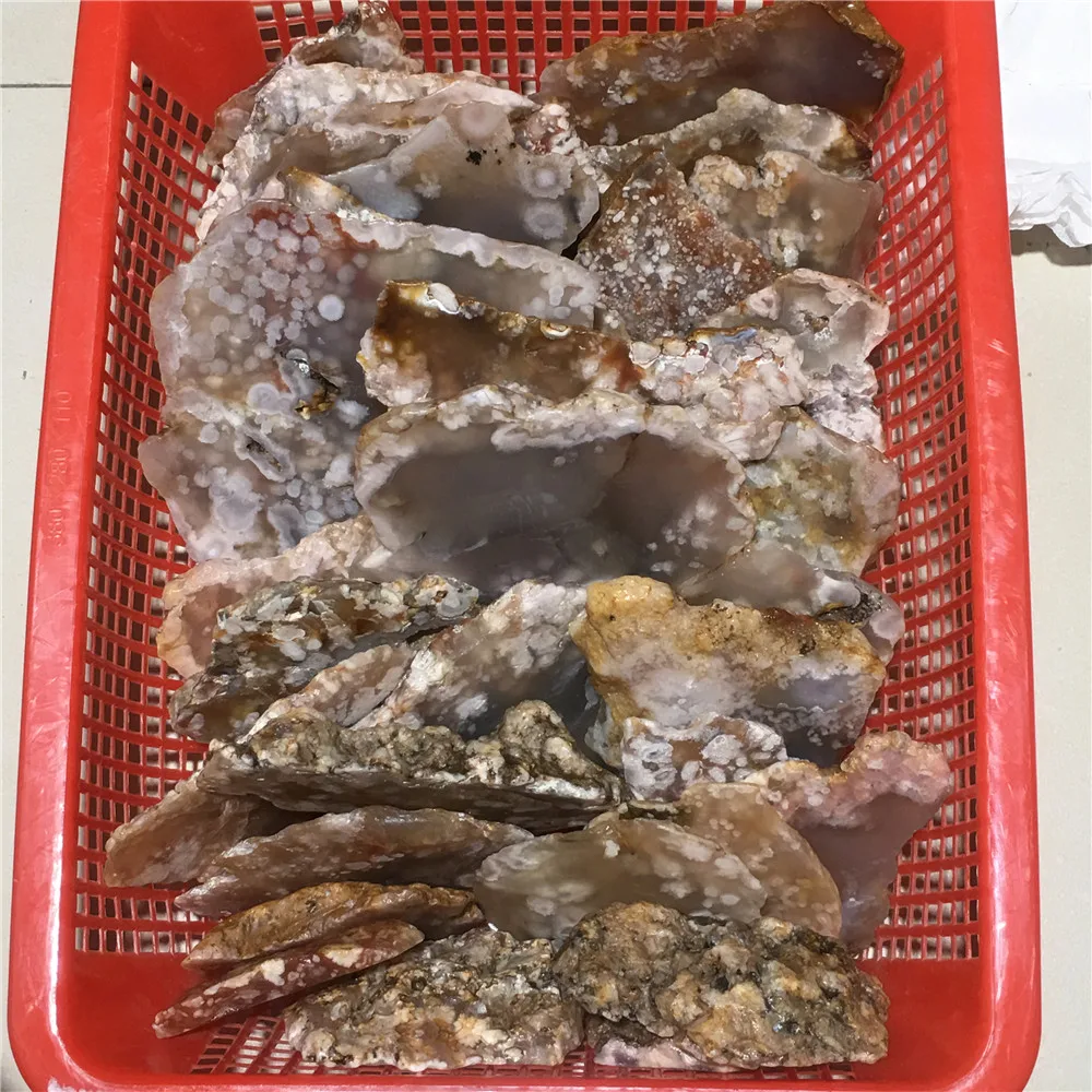 

Natural Sakura Agate Quartz Crystal Plank Home Decoration Feng Shui Healing Cherry Blossom Gemstones Board