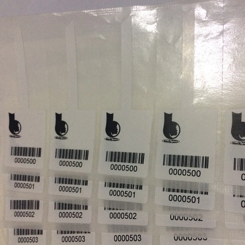 1000pcs Free Shipping Custom Self Adhesive Coated Paper Stickers Barcode Printed Watch Necklace Price Tags Label Die Cut Sticker