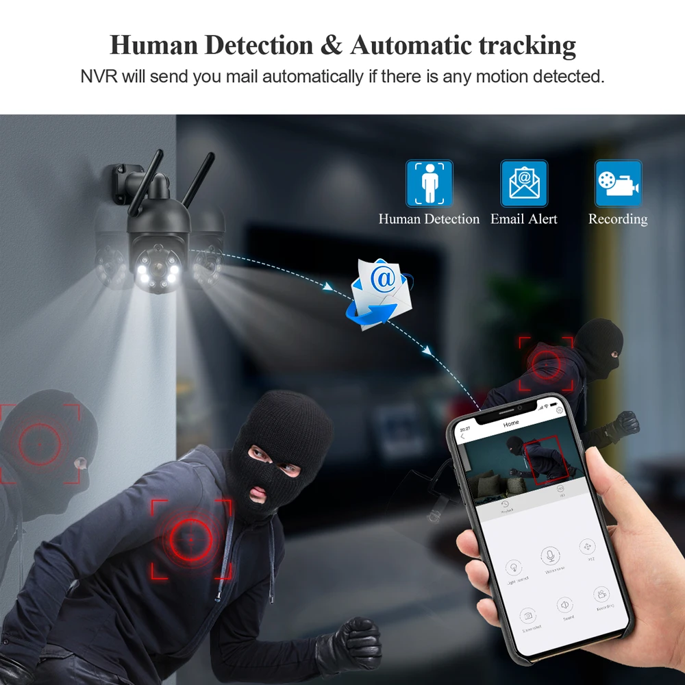 Techage HD 3MP PTZ WiFi IP-камера безопасности Открытый 8-канальный беспроводной сетевой