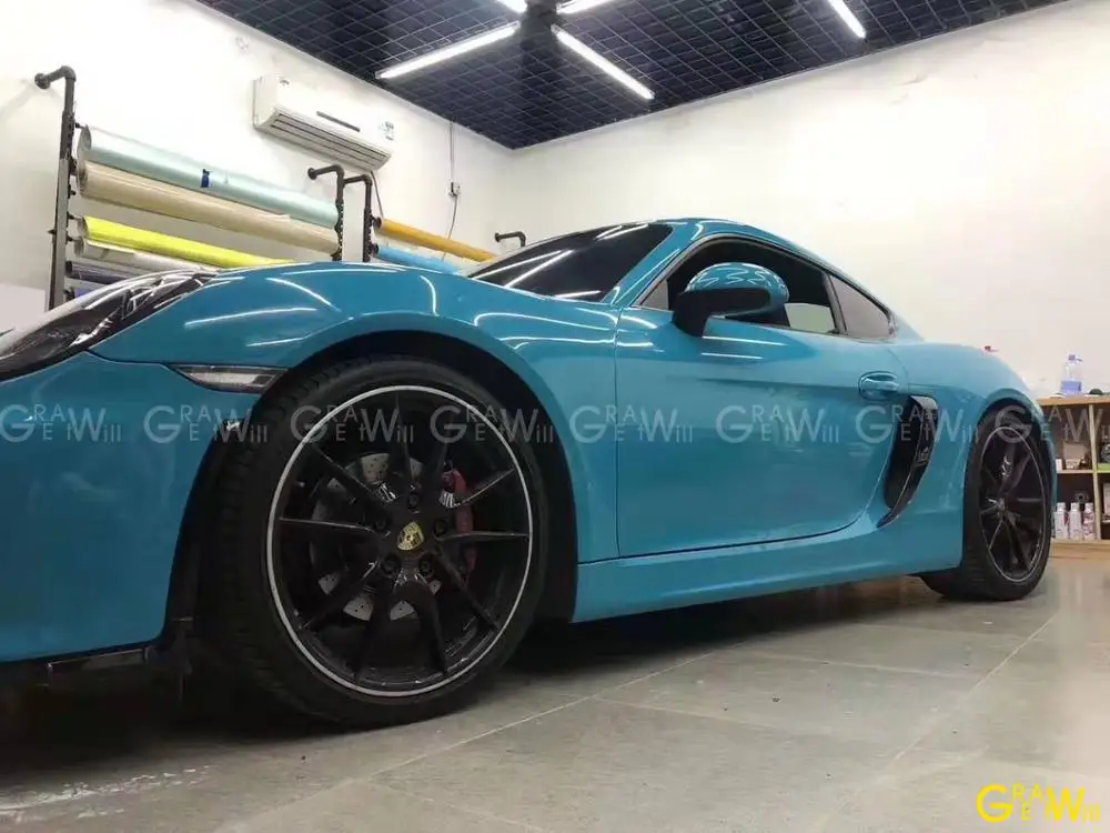 Высококачественная синяя виниловая пленка Майами без пузырьков воздуха